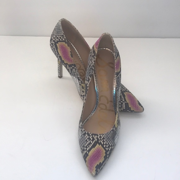 Sam Edelman Shoes - Sam Edelman Danna Pump Yellow and Lilac Snakeskin Size 8